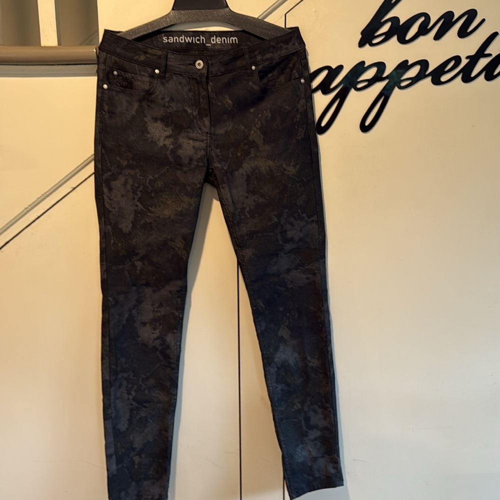 NWOT Camo SANDWICH DENIM Slim Fit stretch Cotton blend jean GREEN/Charcoal US 10